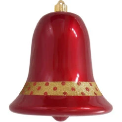 9" Red And Gold Shatterproof Christmas Bell Ornament