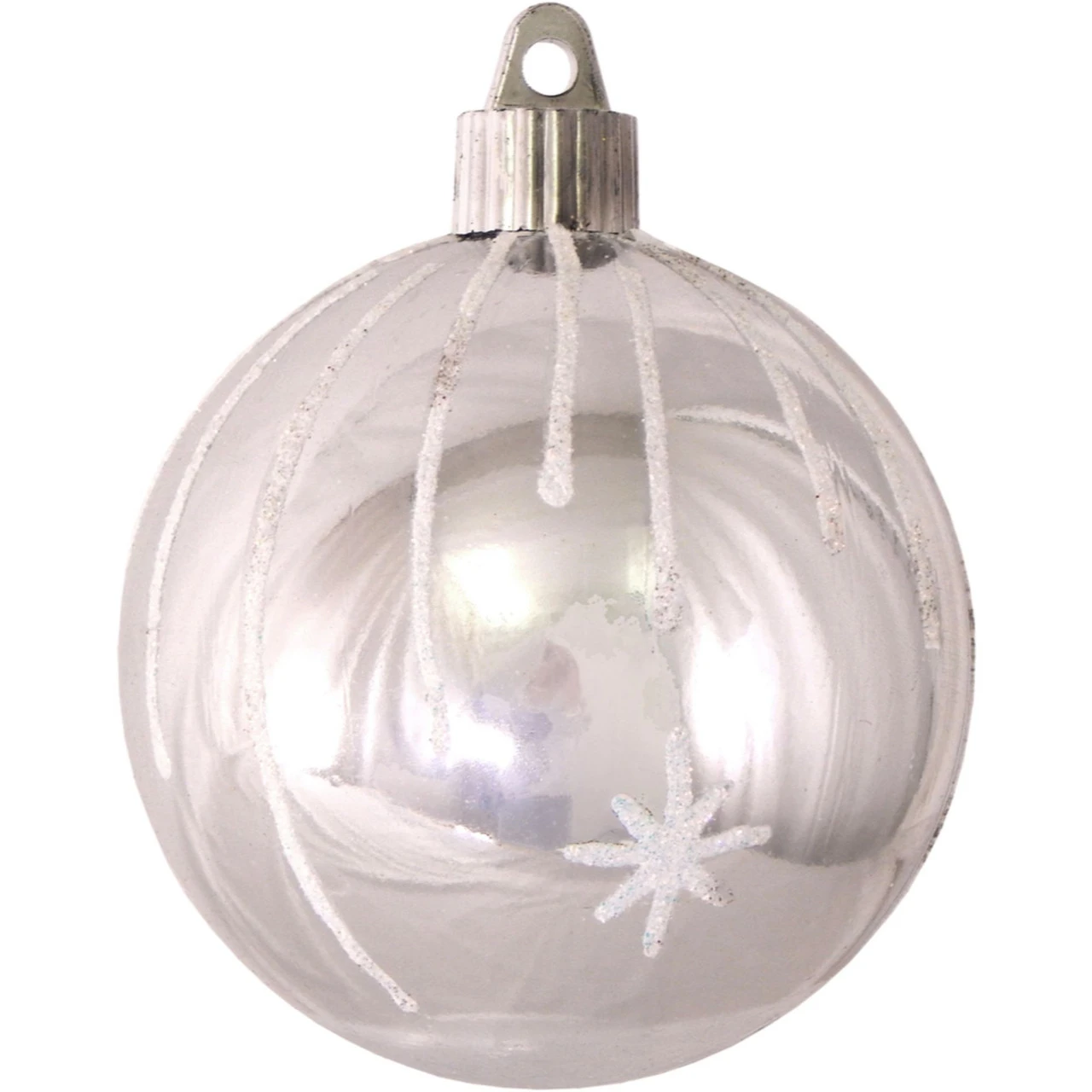 4ct Silver And White Shooting Stars Shatterproof Shiny Christmas Ball Ornaments 3.25" (80mm) 1 4ct Silver And White Shooting Stars Shatterproof Shiny Christmas Ball Ornaments 3.25" (80mm)