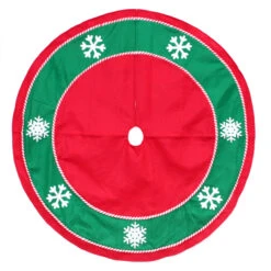 48" Red And Green Snowflakes Christmas Tree Skirt