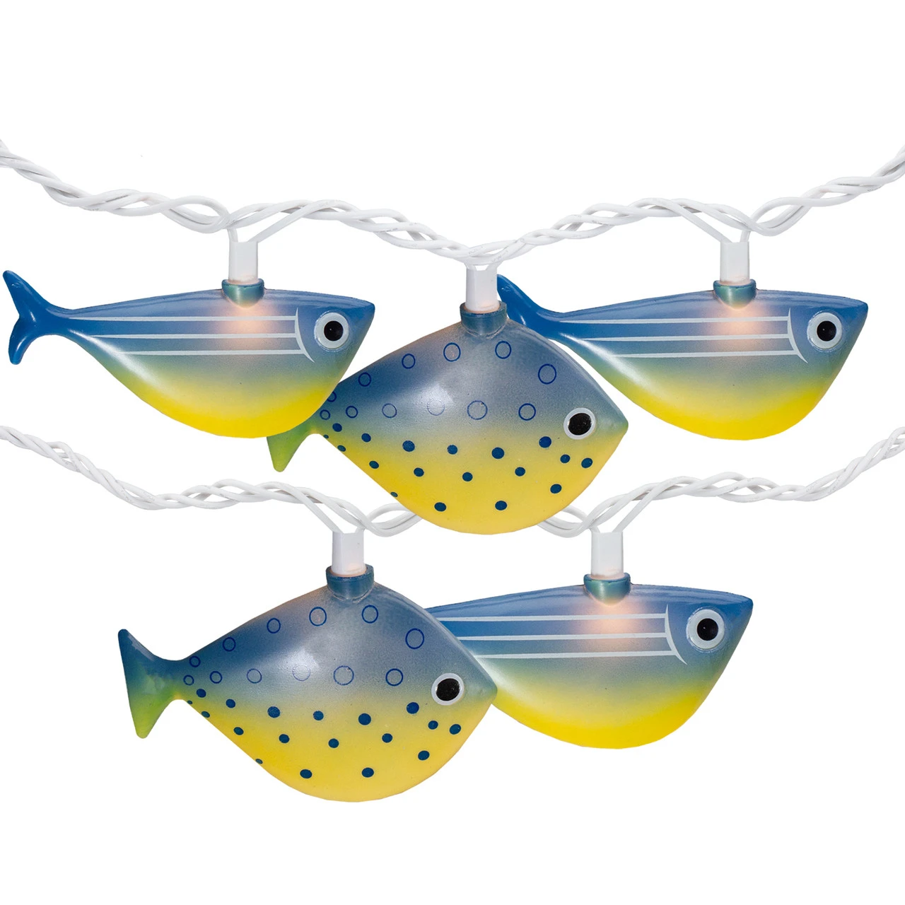 10 Blue And Yellow Fish Mini Summer Patio String Lights – 8.5 Ft Green Wire 1 10 Blue And Yellow Fish Mini Summer Patio String Lights – 8.5 Ft Green Wire