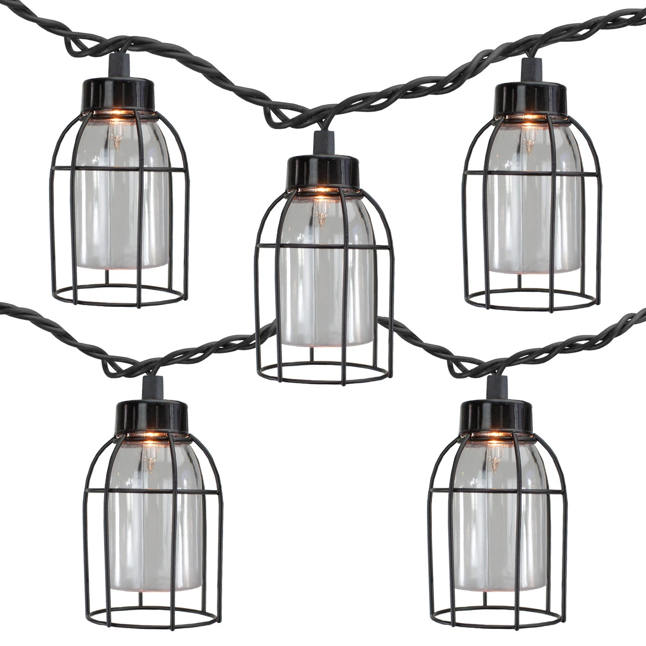 10 Count Vintage Style Edison Cage Novelty String Lights, 6.5 Ft Black Wire 1 10 Count Vintage Style Edison Cage Novelty String Lights, 6.5 Ft Black Wire