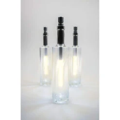 10.25" Clear And Silver Battery Operated LED Wine Bottle Light