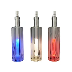 10.25" Clear And Silver Battery Operated LED Wine Bottle Multicolor Light