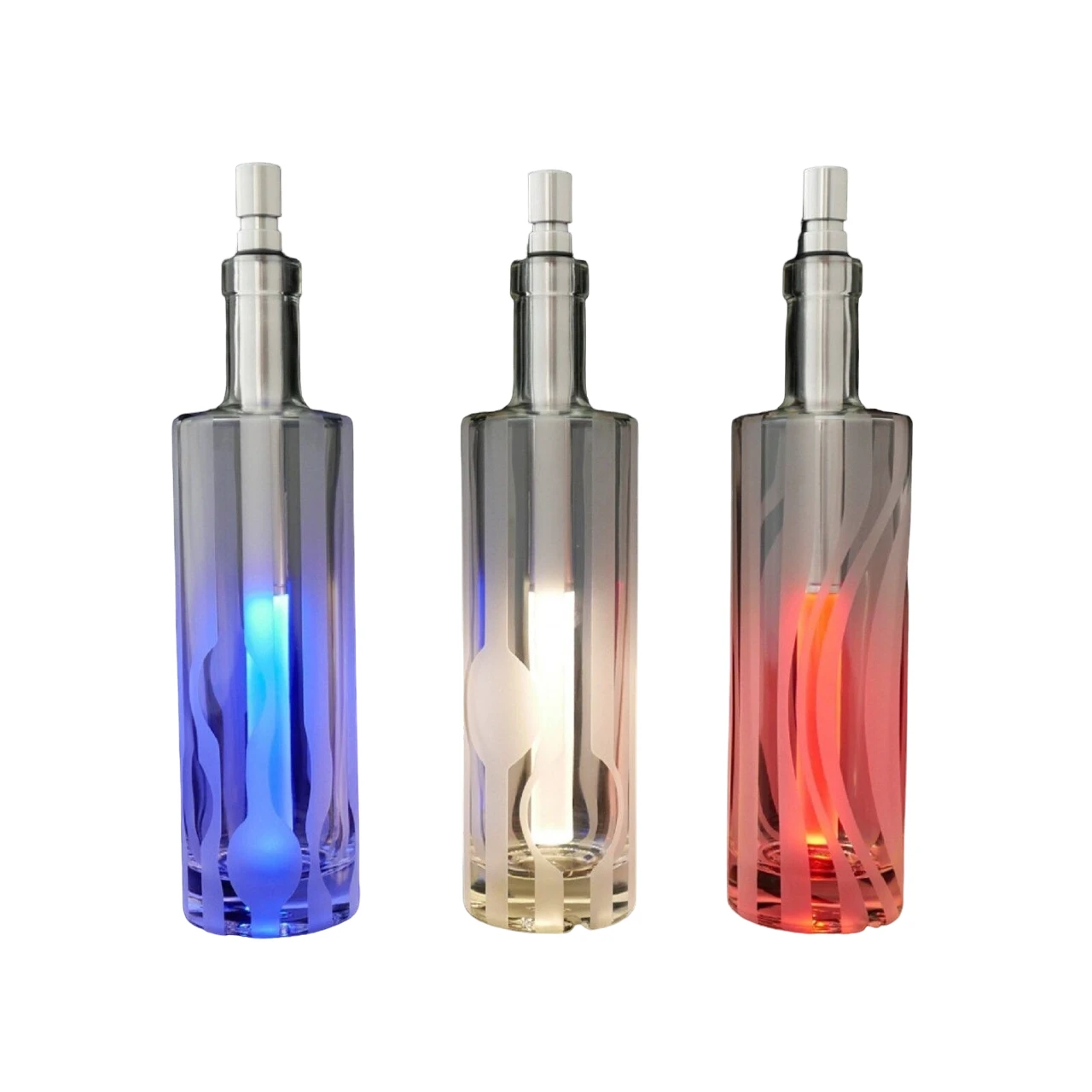 10.25" Clear And Silver Battery Operated LED Wine Bottle Multicolor Light 1 10.25" Clear And Silver Battery Operated LED Wine Bottle Multicolor Light