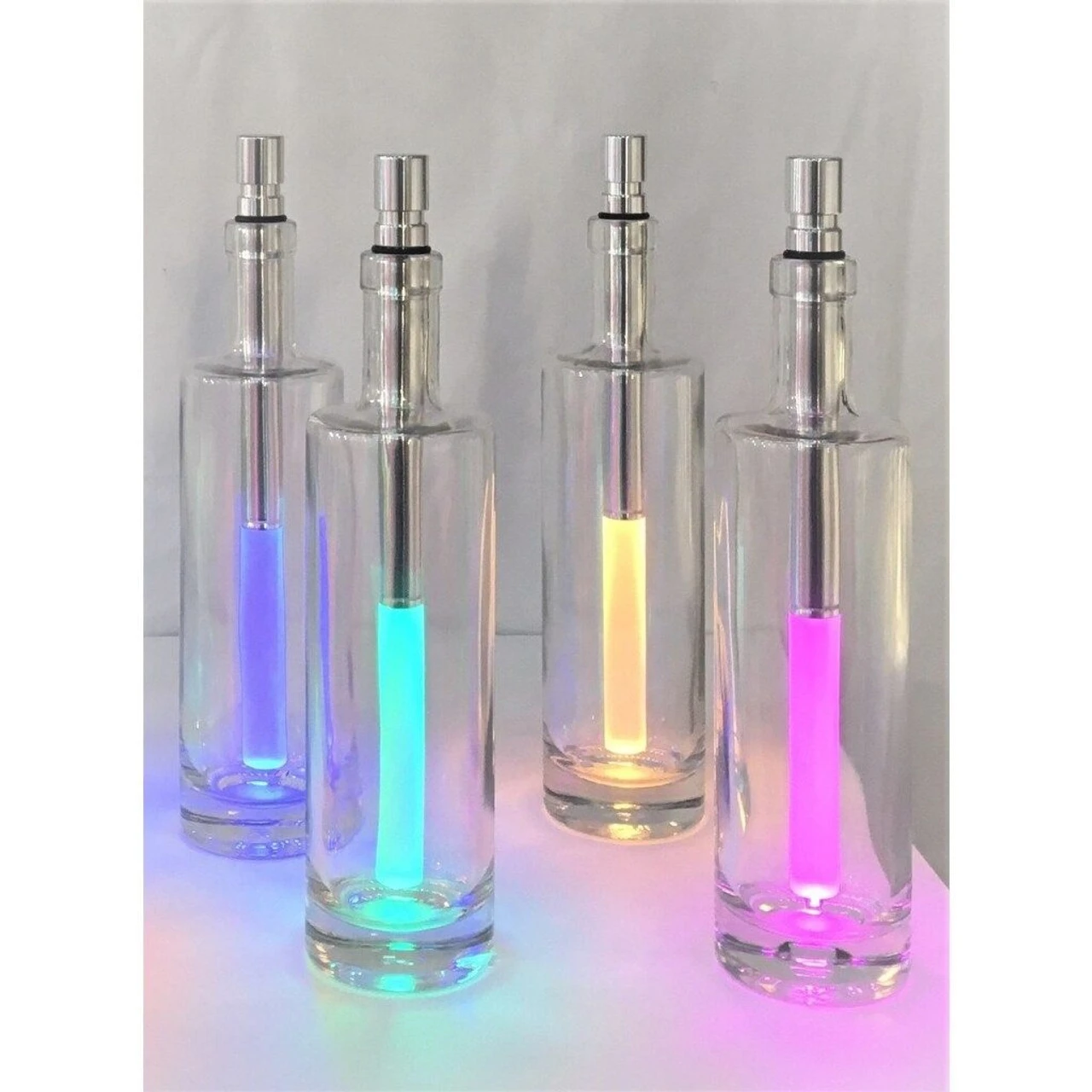 10.25" Clear And Silver Battery Operated LED Wine Bottle Multicolor Light 2 10.25" Clear And Silver Battery Operated LED Wine Bottle Multicolor Light - Image 2