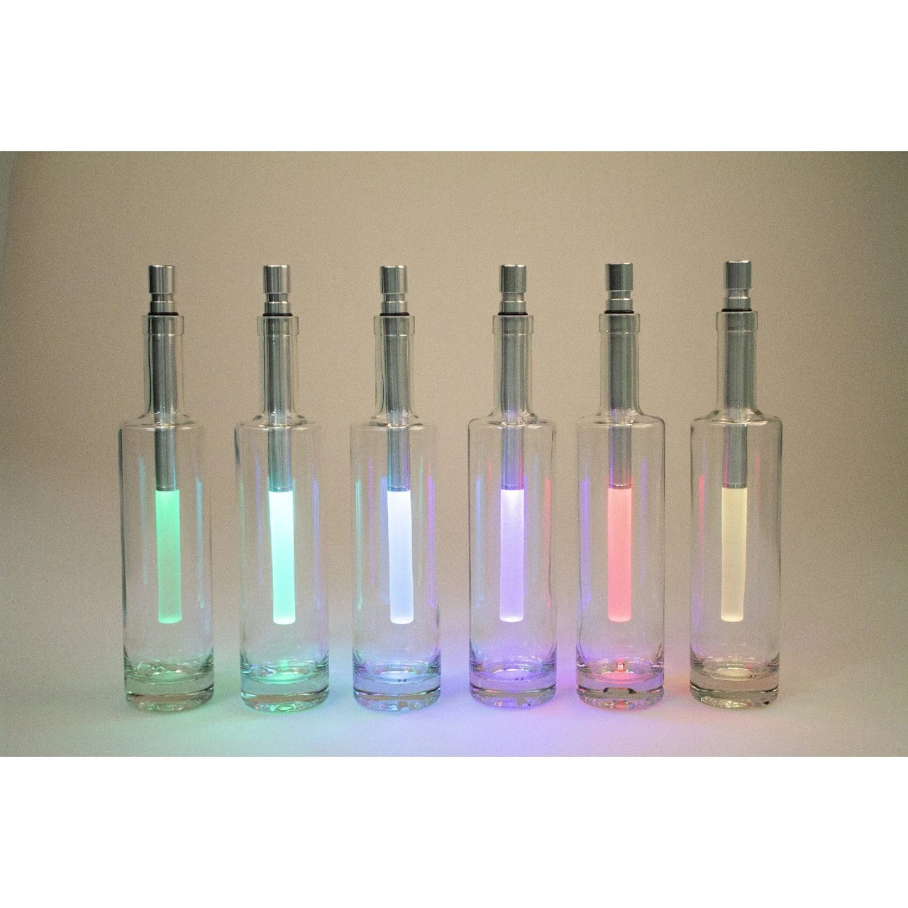 10.25" Clear And Silver Battery Operated LED Wine Bottle Multicolor Light 3 10.25" Clear And Silver Battery Operated LED Wine Bottle Multicolor Light - Image 3