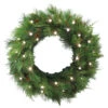 Pre-Lit Mixed Mountain Cypress Artificial Christmas Wreath, 30-Inch, LED Lights
