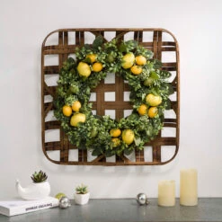 Greenery Lemon Artificial Christmas Wreath With Basket - 22-Inch, Unlit -Best Christmas Store dglit 2005500002 8 32937.1667562333