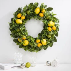 Greenery Lemon Artificial Christmas Wreath - 22-Inch, Unlit -Best Christmas Store dglit 2009600005 6 94024.1667562182
