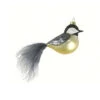 5.63" Gray And Gold Chickadee Bird With Feather Tail Hand Blown Glass Hanging Figurine Ornament
