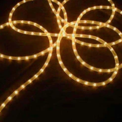 Gold Commercial Incandescent Length Christmas Rope Lights - 100 Ft White Wire