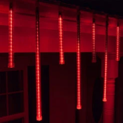 Red LED Lighted Red Dripping Icicle Tube Christmas Light - White Wire -Best Christmas Store dhof 2326 23 3 58906.1667684867