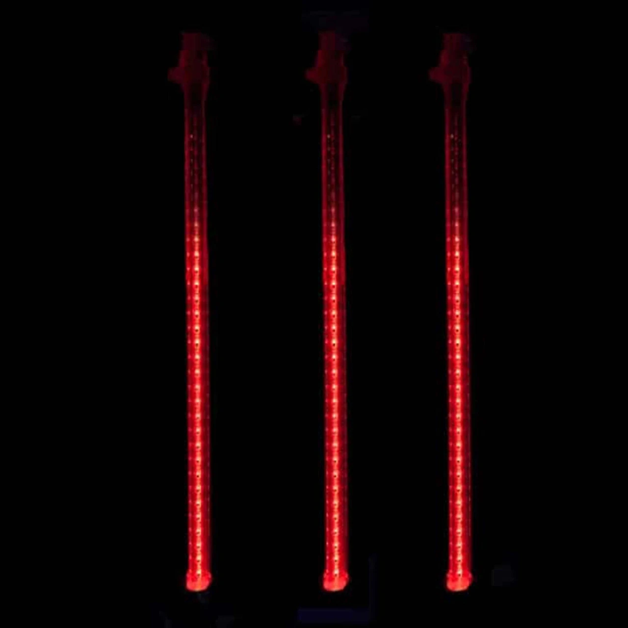 48 Red LED Dripping Icicle Tube Christmas Lights - White Wire 2 48 Red LED Dripping Icicle Tube Christmas Lights - White Wire - Image 2
