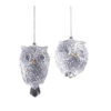 16ct Clear Diamond Cut LED Owl Ornaments 4.5"