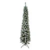 6' Flocked Traditional Green Pine Pencil Artificial Christmas Tree - Unlit