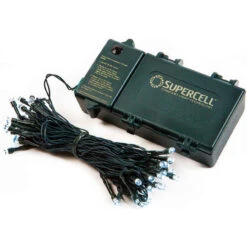 50 Battery Operated Cool White Wide Angle LED Christmas Lights - 18.33 Ft Green Wire