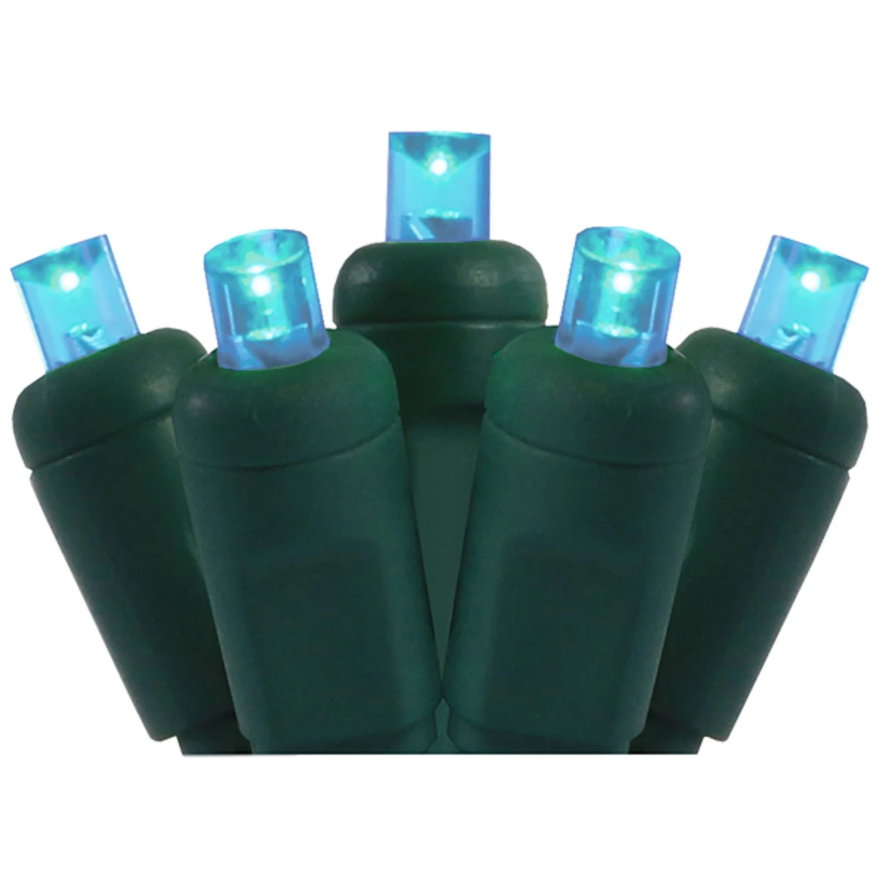 50 Aquamarine Blue LED Wide Angle Christmas String Lights - 25.17 Ft Green Wire 1 50 Aquamarine Blue LED Wide Angle Christmas String Lights - 25.17 Ft Green Wire