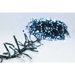 1500 Cool White LED Wide Angle Fire Cracker Christmas String Lights - 37 Ft Green Wire