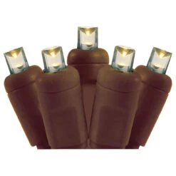 70 Warm White LED Wide Angle Christmas String Lights - 35.17 Ft Brown Wire