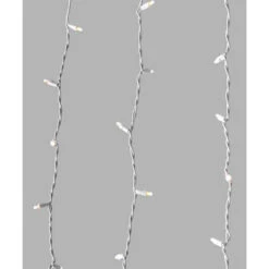 240 Cool White LED Wide Angle Christmas Hanging Drops String Lights - 8 Ft White Wire