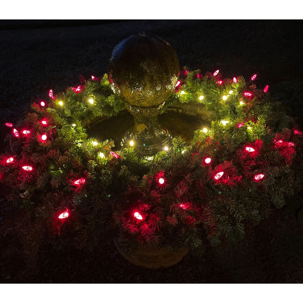 50 Pure White LED C6 Faceted Christmas String Lights - 25.17 Ft Green Wire 2 50 Pure White LED C6 Faceted Christmas String Lights - 25.17 Ft Green Wire - Image 2