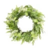 Green And White Mixed Foliage Spring Floral Wreath, 27.5-Inch