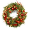 30" Pre-Lit B/O LED Red Mixed Artificial Christmas Wreath – Warm White Lights