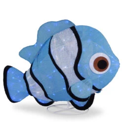38" LED Lighted Blue Sisal Clownfish Outdoor Decoration