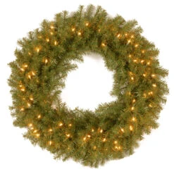 30" B/O Pre-Lit LED Norwood Fir Artificial Christmas Wreath – Dual Color Lights