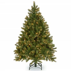 4.5’ Pre-Lit Downswept Douglas Fir Artificial Christmas Tree - Clear Lights