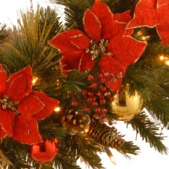 Pre-Lit Decorative Home Spun Artificial Christmas Wreath - 36-Inch, Clear Lights -Best Christmas Store dnat dc13 111l 36w 3 92748.1667616349