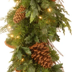 6' X 12" Pre-Lit Decorative Collection Juniper Mix Pine Artificial Christmas Garland - Warm White LED Lights -Best Christmas Store dnat dc13 113l 6b 1s 3 08084.1667640090