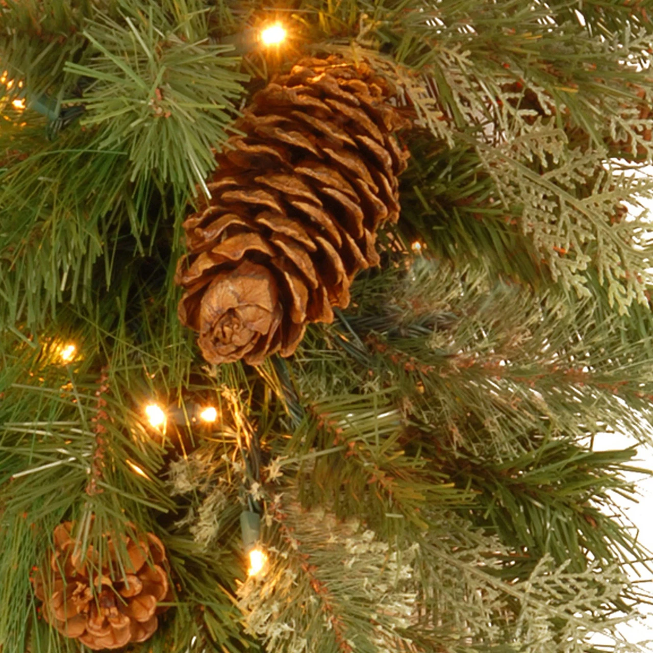 30" Pre-Lit Green And Brown Artificial Pine Christmas Swag - LED Lights 2 30" Pre-Lit Green And Brown Artificial Pine Christmas Swag - LED Lights - Image 2