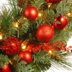 30" Pre-Lit B/O LED Red Mixed Artificial Christmas Wreath – Warm White Lights -Best Christmas Store dnat dc13 159 30wb 3 61749.1667576142