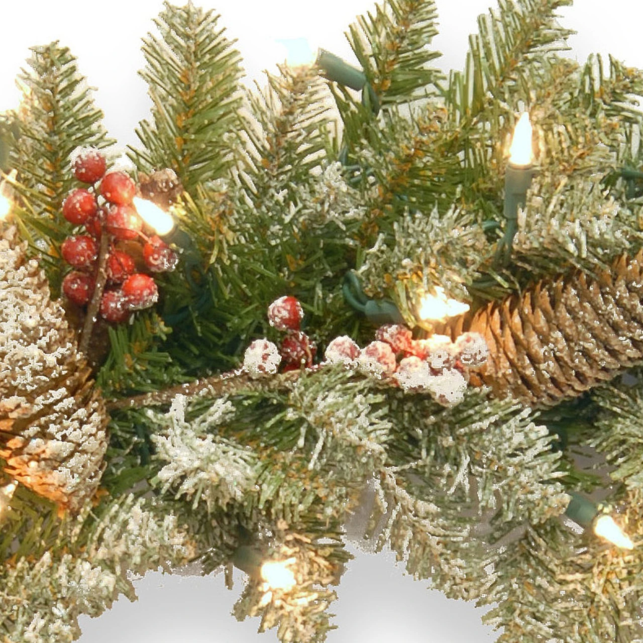 Pre-Lit Dunhill Fir Artificial Christmas Wreath With Red Berries – 24-Inch Clear Lights 3 Pre-Lit Dunhill Fir Artificial Christmas Wreath With Red Berries – 24-Inch Clear Lights - Image 3