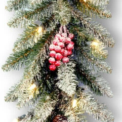 9' X 10" Pre-Lit Dunhill Fir Artificial Christmas Garland With Red Berries – Clear Lights -Best Christmas Store dnat duf 300 9a 1 3 17424.1667535991