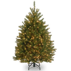 4’ Pre-Lit Dunhill Fir Artificial Christmas Tree - Clear Lights