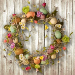 Garden Accents Easter Egg Wreath - 18-Inch -Best Christmas Store dnat gae30 18wef 3 54868.1667521549