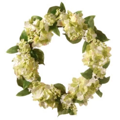 Hydrangea Flower And Berries Garden Accents Artificial Wreath - 24-Inch