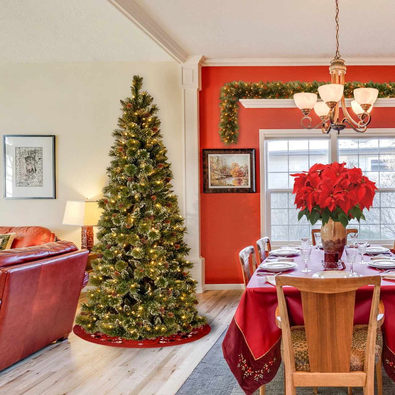 7.5’ Pre-Lit Glittery Pine Christmas Tree – Clear Lights 3 7.5’ Pre-Lit Glittery Pine Christmas Tree – Clear Lights - Image 3