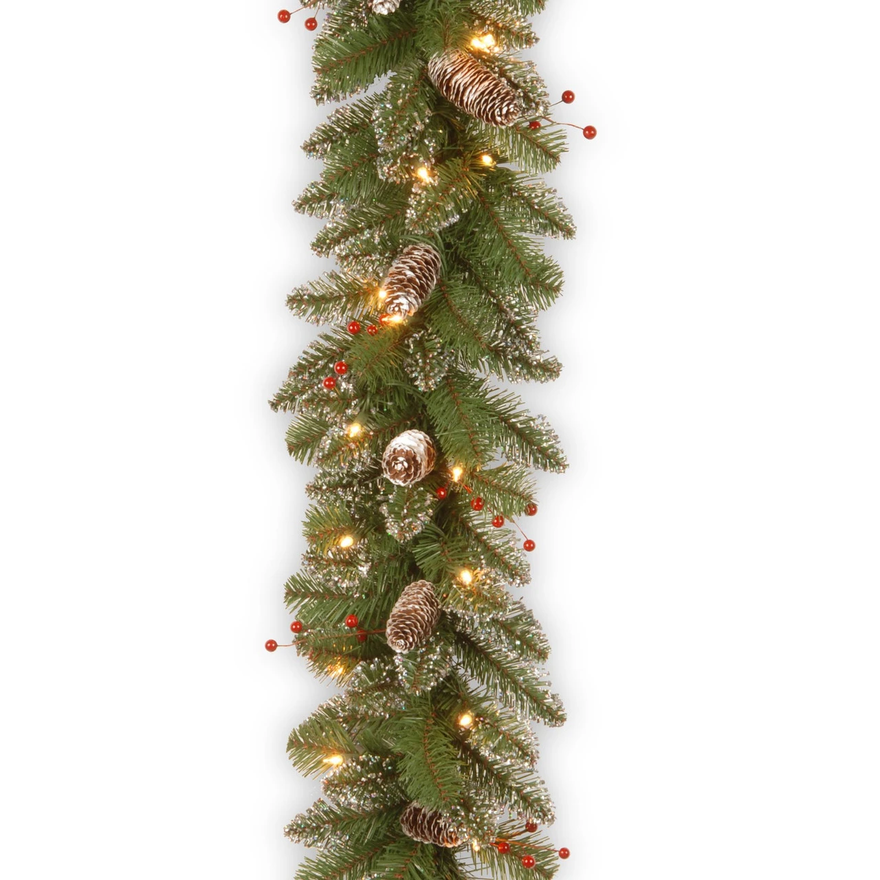 9' X 10" Pre-Lit Glittery Mountain Spruce Artificial Christmas Garland – Clear Lights 1 9' X 10" Pre-Lit Glittery Mountain Spruce Artificial Christmas Garland – Clear Lights
