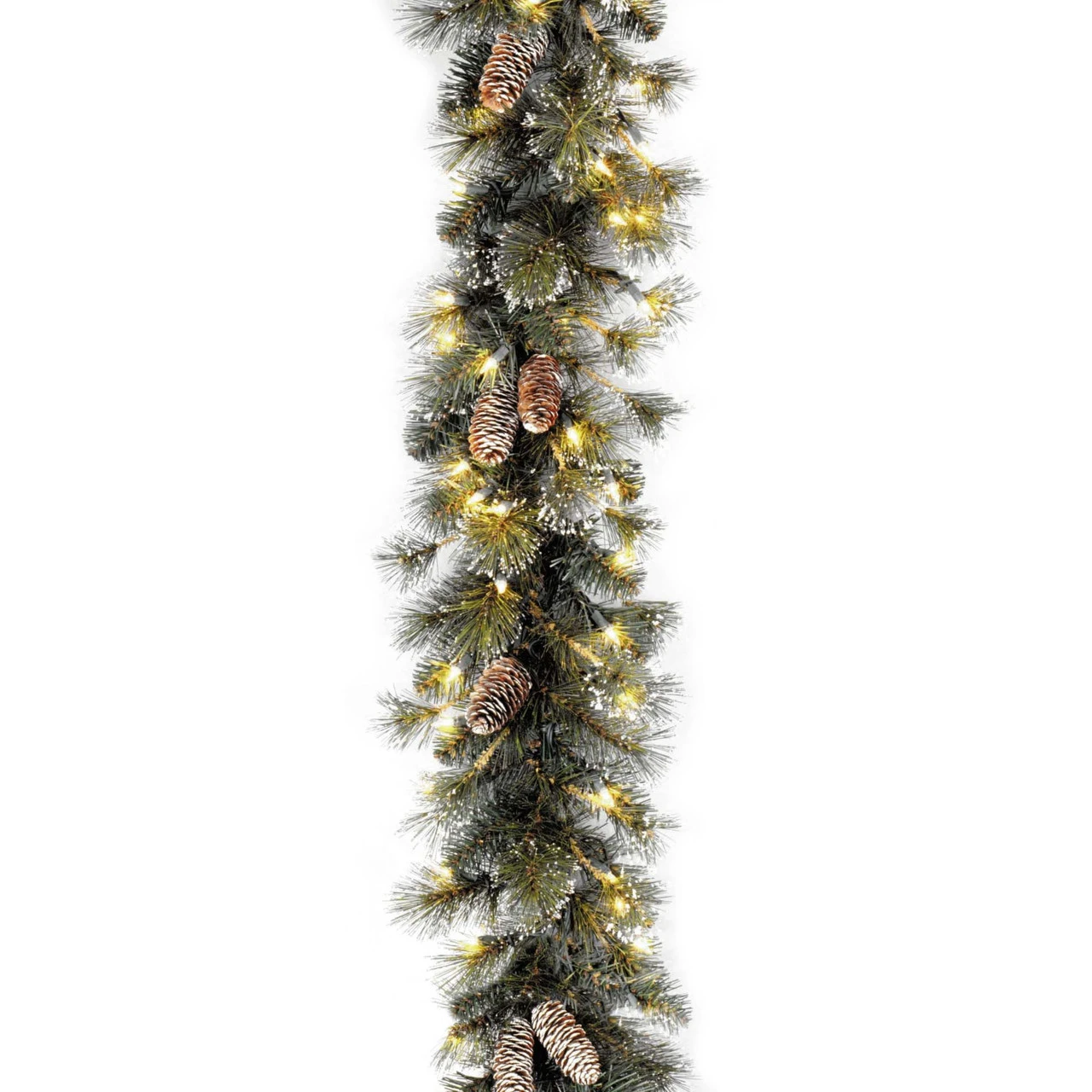 9' X 10" Pre-Lit Glittery Pine Artificial Christmas Garland - Clear Lights 1 9' X 10" Pre-Lit Glittery Pine Artificial Christmas Garland - Clear Lights