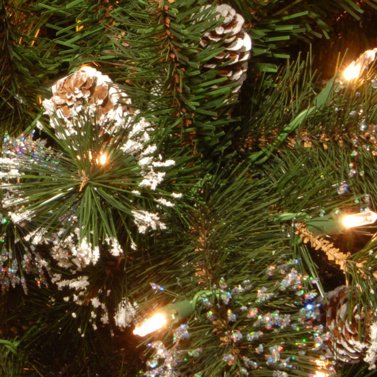 9' X 10" Pre-Lit Glittery Pine Artificial Christmas Garland - Clear Lights 2 9' X 10" Pre-Lit Glittery Pine Artificial Christmas Garland - Clear Lights - Image 2