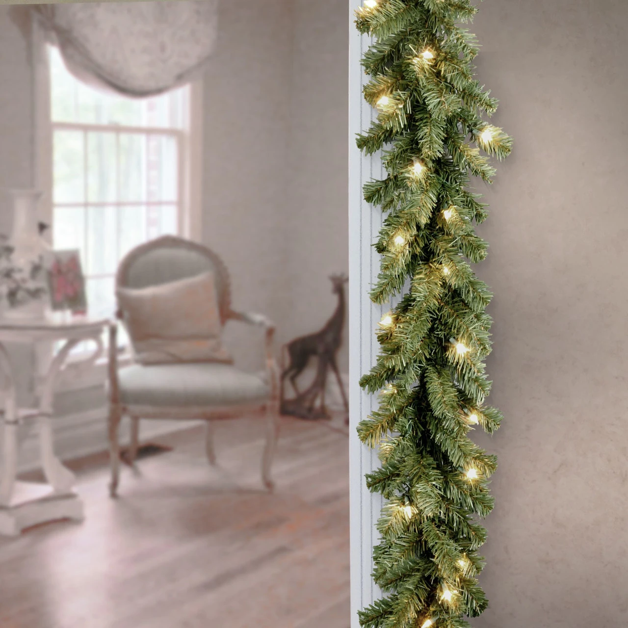 9' X 10” Pre-Lit Kincaid Spruce Artificial Christmas Garland - Clear Lights 3 9' X 10” Pre-Lit Kincaid Spruce Artificial Christmas Garland - Clear Lights - Image 3