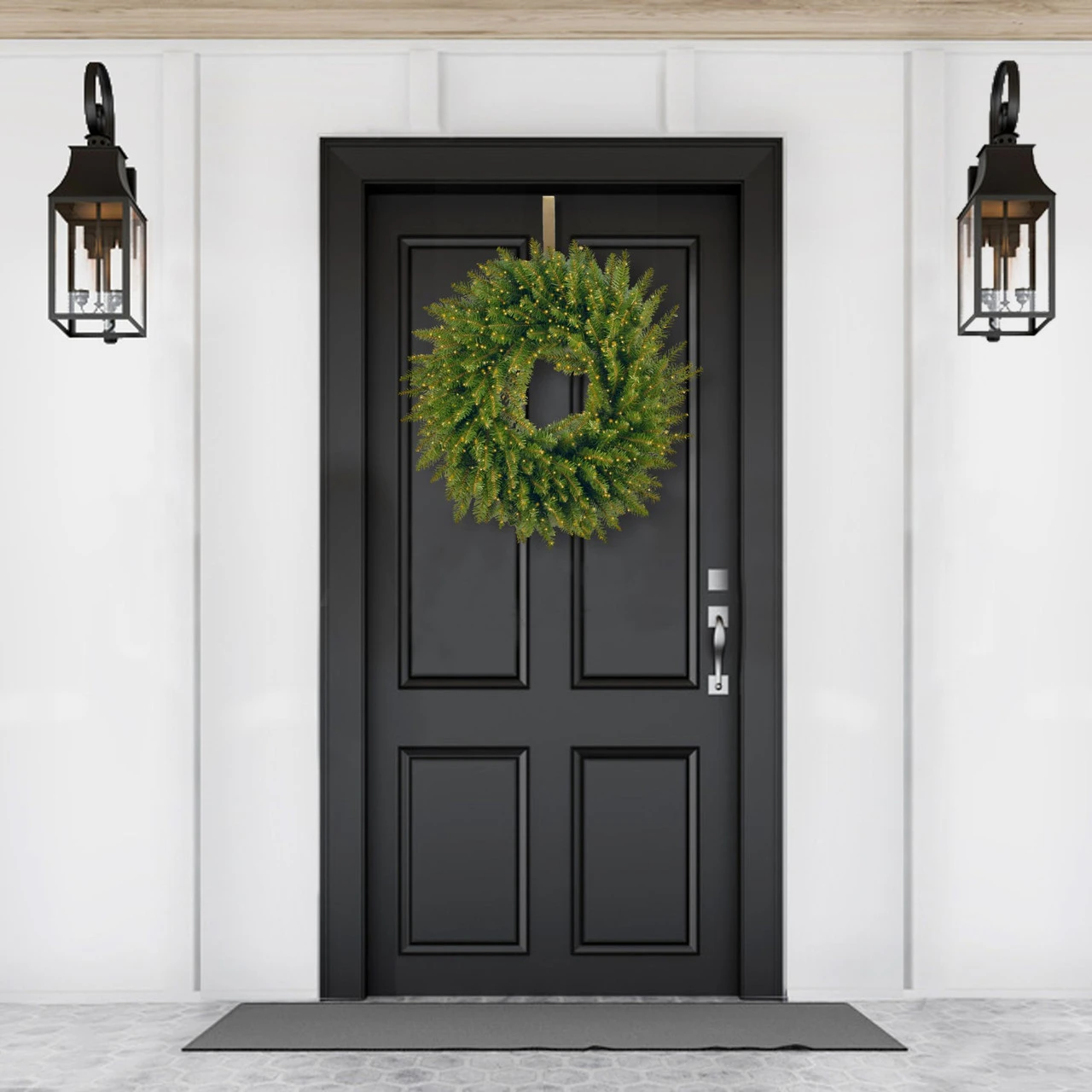 24" Pre-Lit B/O Kingswood Fir Artificial Christmas Wreath - Warm White LED Infinity Lights 2 24" Pre-Lit B/O Kingswood Fir Artificial Christmas Wreath - Warm White LED Infinity Lights - Image 2