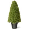 36" Green Artificial Boxwood Topiary Tree With Weighted Pot
