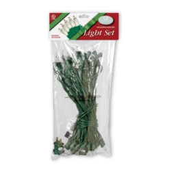 50 Clear Bulb Outdoor Illuminate Light Set - Green Wire (Pack Of 2)