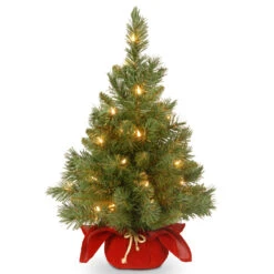 24" Pre-Lit Full Majestic Fir Artificial Christmas Tree – Warm White LED Lights