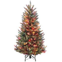 4.5' Pre-Lit Natural Fraser Fir Artificial Christmas Tree – Multi-color Lights