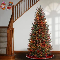 7’ Pre-Lit Natural Fraser Slim Artificial Christmas Tree – Multi-Color Lights -Best Christmas Store dnat naffslh1 70rlo 3 48651.1667529140